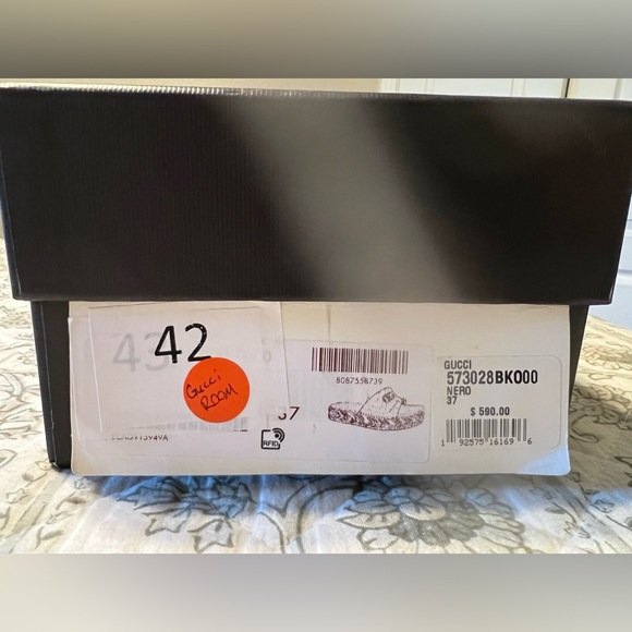 GUCCI GG MARMONT MATELASSE LEATHER BLACK ESPADRILLE SANDAL WOMEN 37 (7 US) - Picture 9 of 9